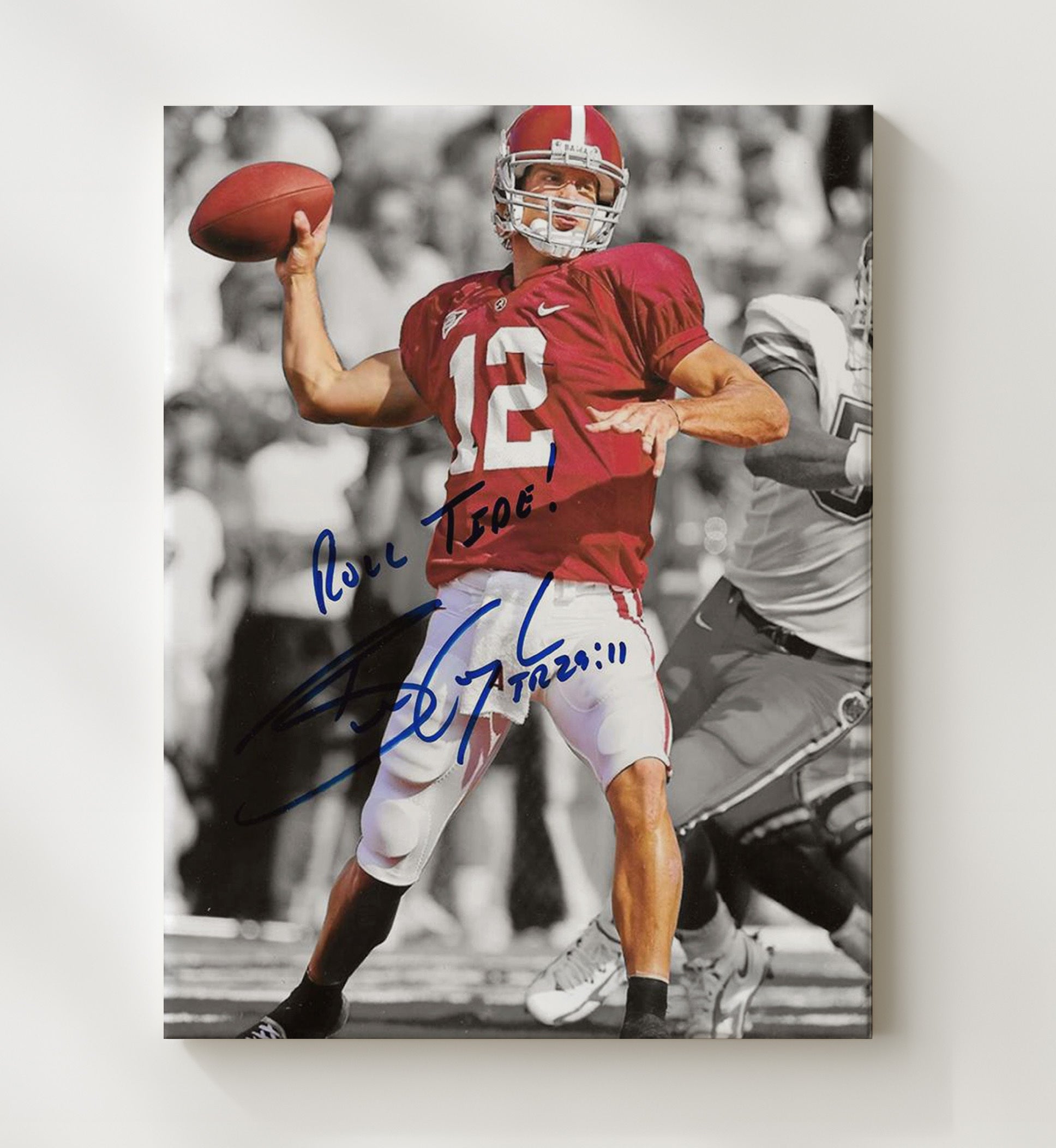 Alabama Football - Brodie Croyle Mid Pass - Crimson Focus 8x10 Canvas college football wall art