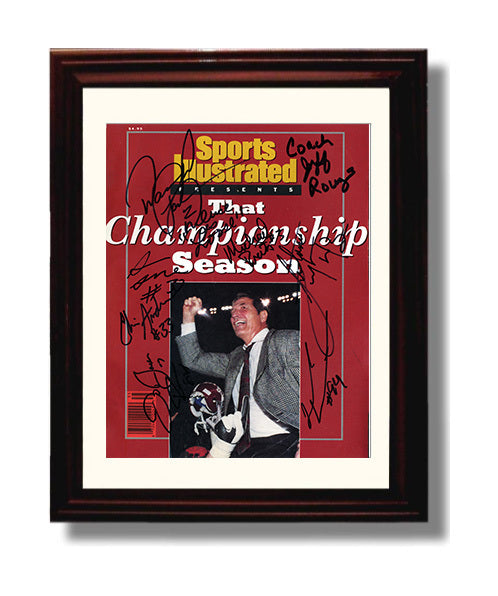 Alabama Football Championship Season Legacy Team Signed 1992 SI Cover College Football Wall Art 8x10 Beveled Frame wall art print – College Football decor