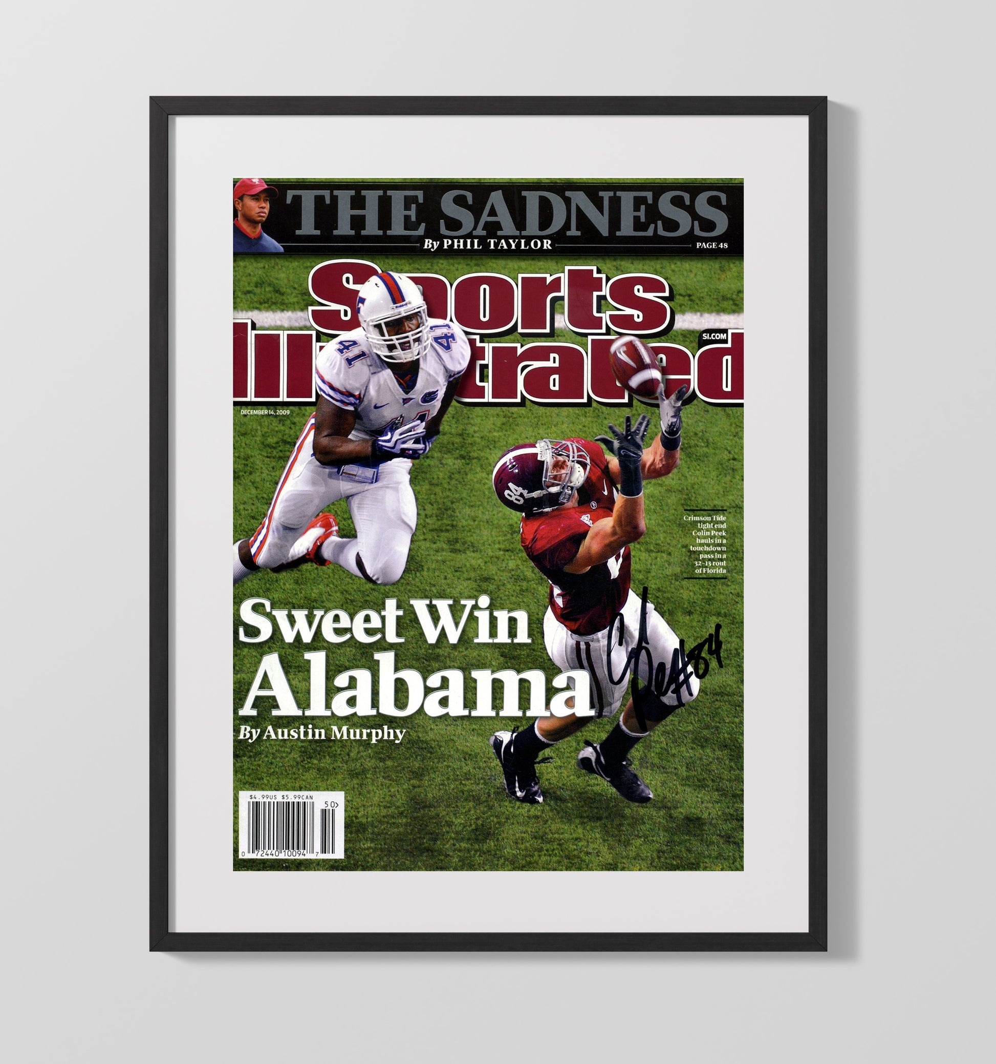 Alabama Football Colin Peek Sweet Win Alabama College Football Wall Art 16x20 Gallery Frame wall art print – College Football decor