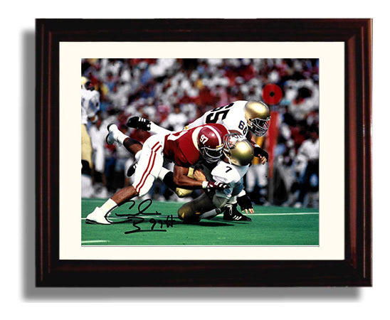 Alabama Football Cornelius Bennett Backfield Sack Pressure College Football Wall Art 8x10 Beveled Frame wall art print – College Football decor