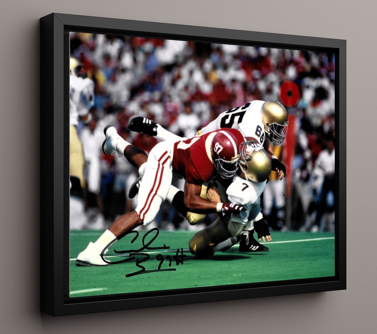 Alabama Football - Cornelius Bennett Backfield Sack Pressure 8x10 Framed Canvas college football wall art