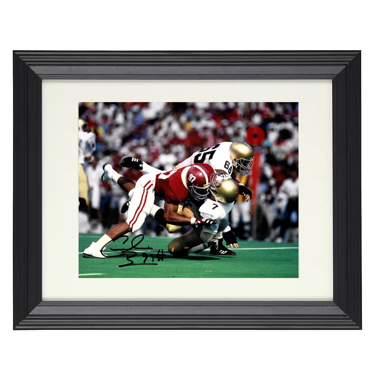Alabama Football Cornelius Bennett Backfield Sack Pressure 8x10 black beveled frame college football wall art