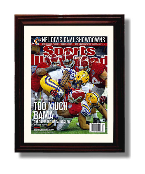 Alabama Football Crimson Tide Too Much Bama College Football Wall Art 8x10 Beveled Frame wall art print – College Football decor