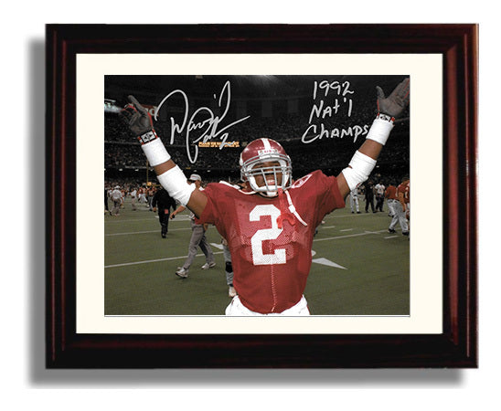 Alabama Football David Palmer Arms Raised 1992 Championship Celebration College Football Wall 8x10 Beveled Frame wall art print – College Football decor