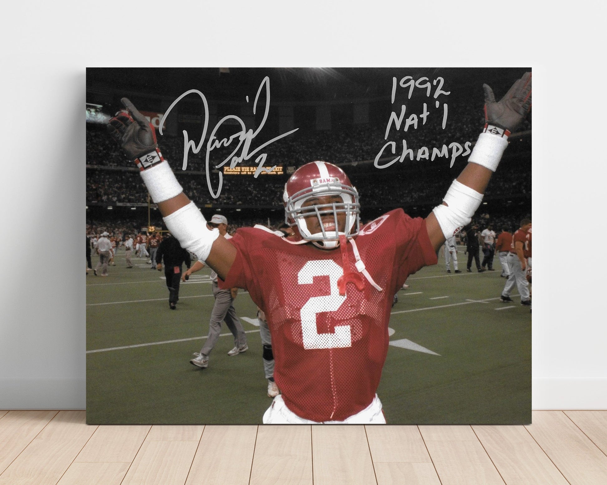 Alabama Football - David Palmer Arms Raised 1992 Championship Celebration 8x10 Unframed Print college football wall art