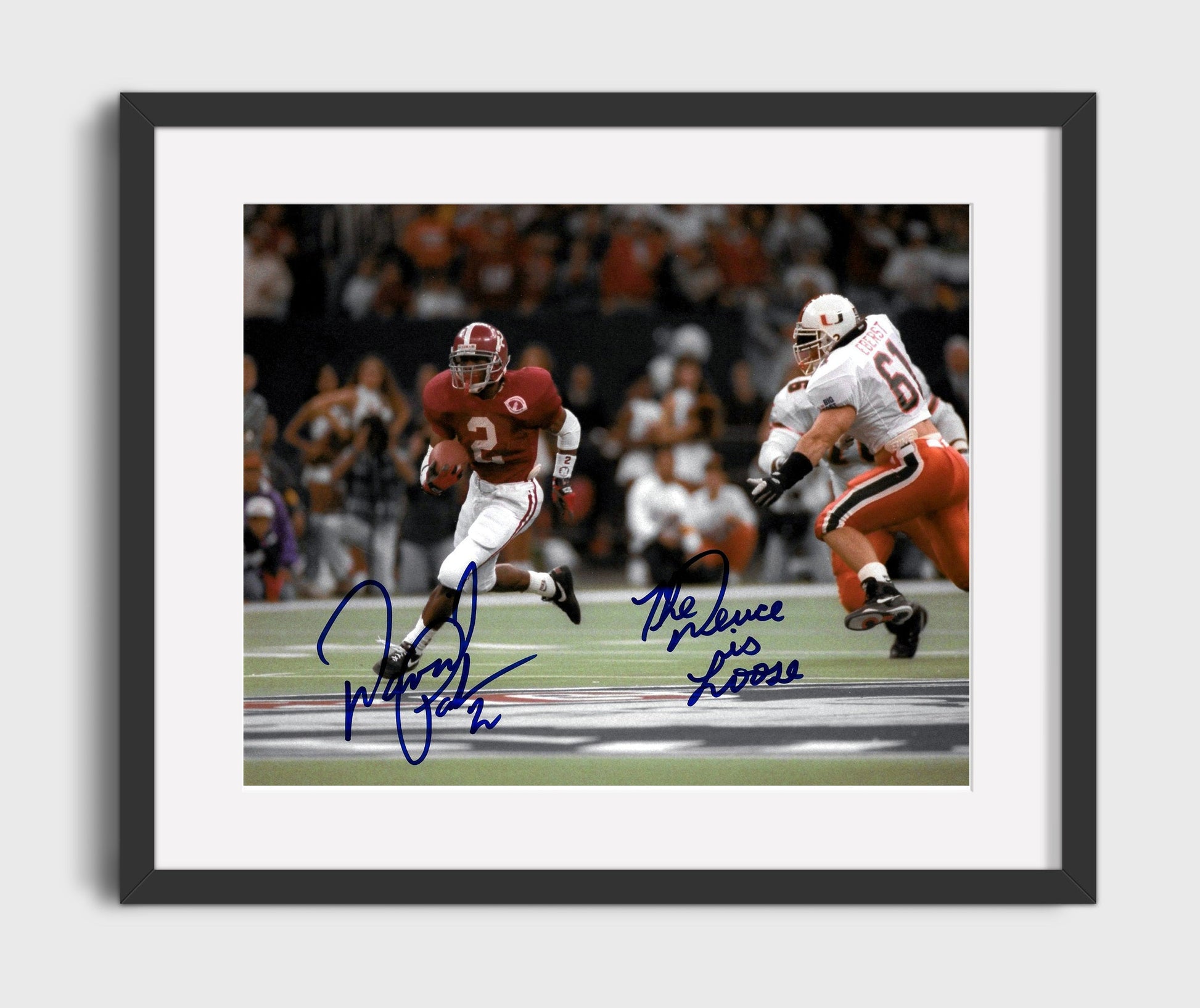 Alabama Football - David Palmer Breakaway Run Open Field Angle 8x10 Gallery Frame college football wall art