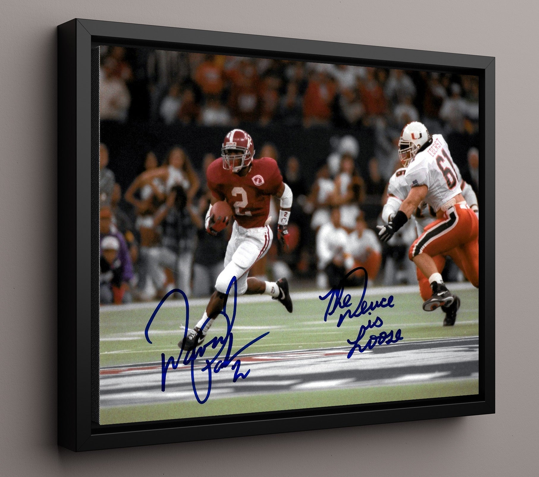 Alabama Football - David Palmer Breakaway Run Open Field Angle 8x10 Framed Canvas college football wall art
