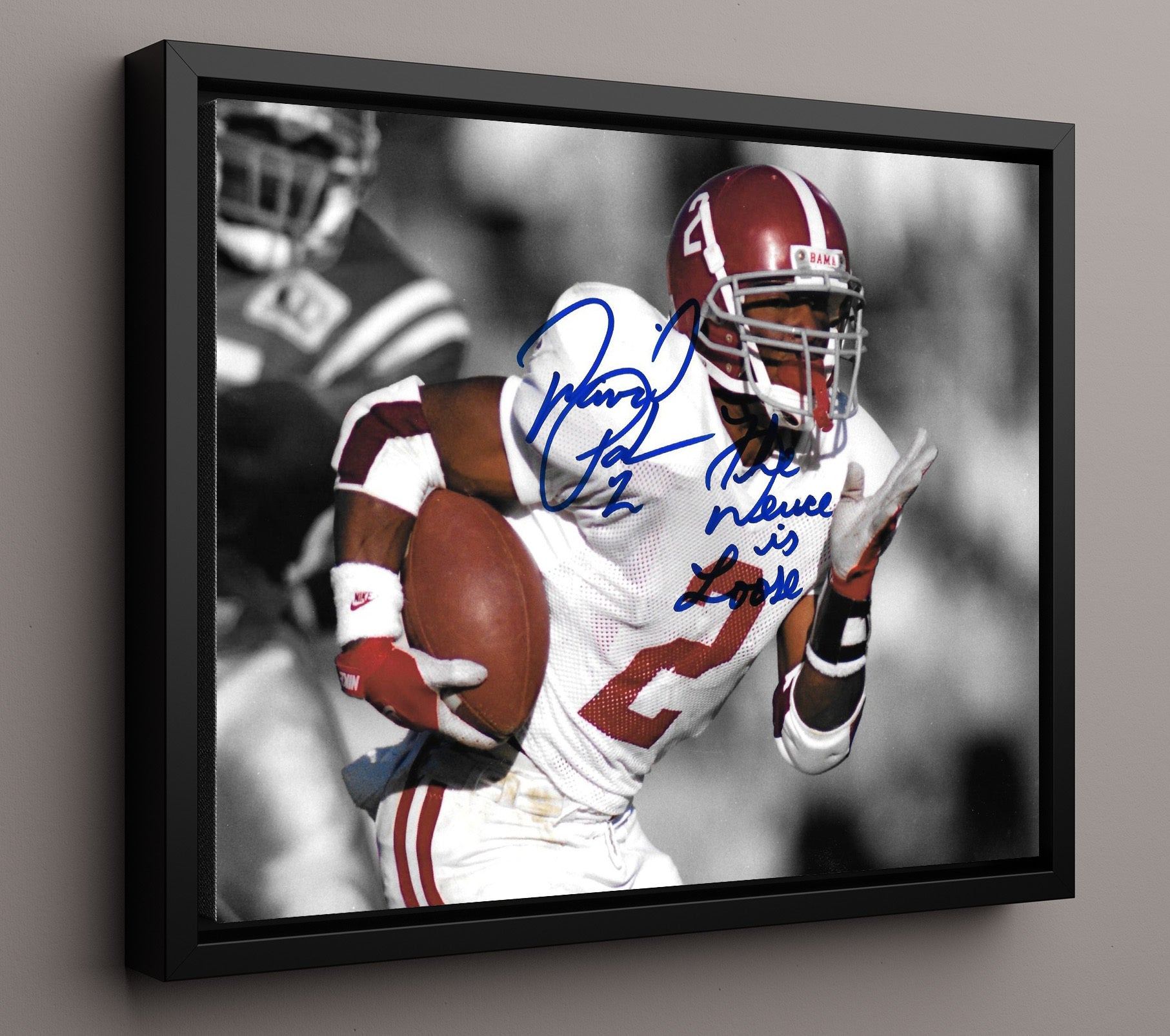 Alabama Football - David Palmer Open Field Sprint Deuce Is Loose 8x10 Framed Canvas college football wall art