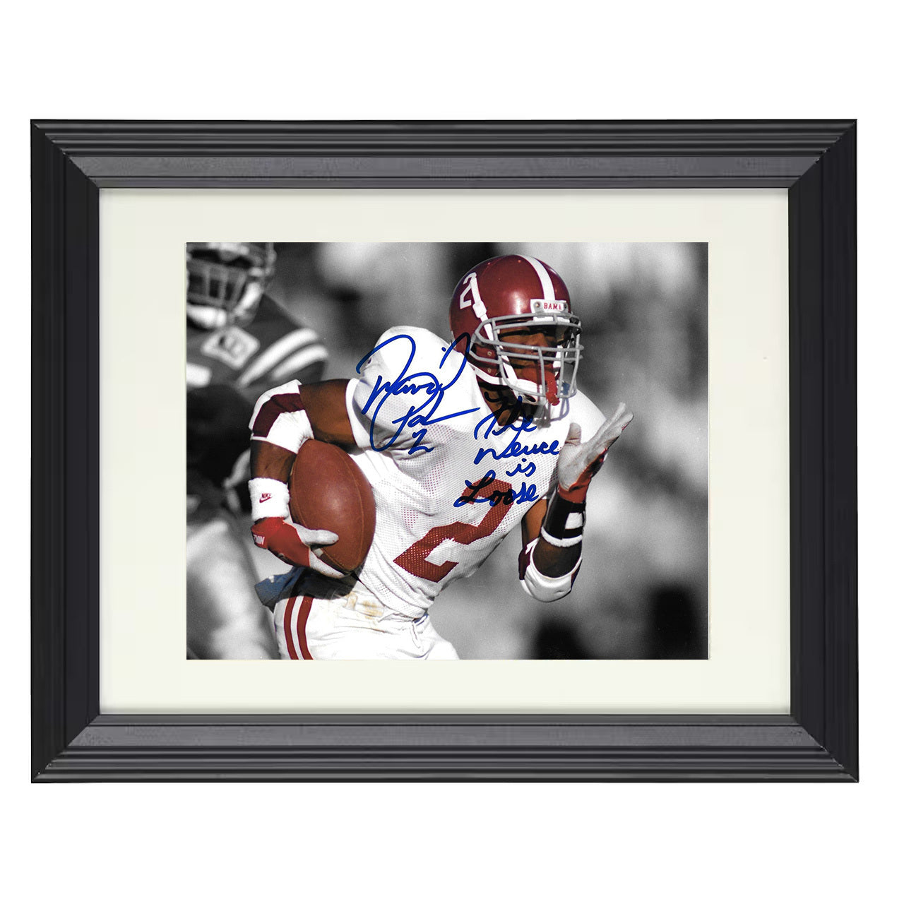 Alabama David Palmer Open Field Sprint Deuce Is Loose 8x10 black beveled frame college football wall art
