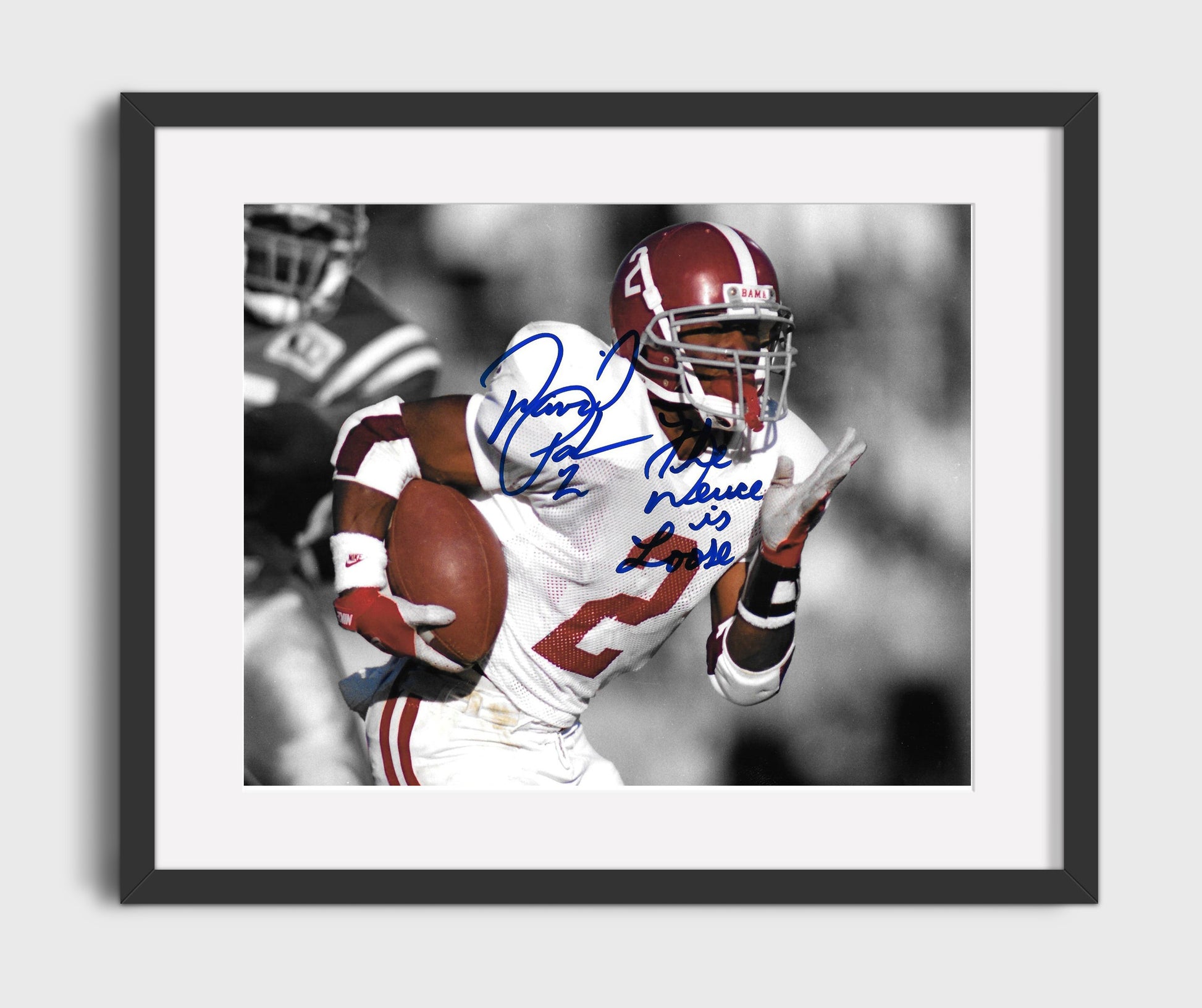 Alabama Football David Palmer Open Field Sprint Deuce Is Loose College Football Wall Art 16x20 Gallery Frame wall art print – College Football decor