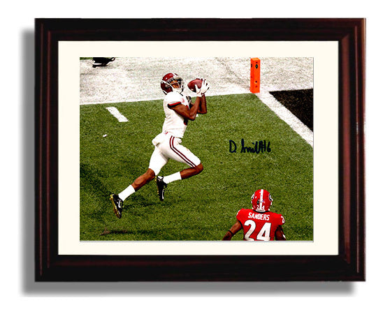 Alabama Football DeVonta Smith Championship Catch College Football Wall Art 8x10 Beveled Frame wall art print – College Football decor