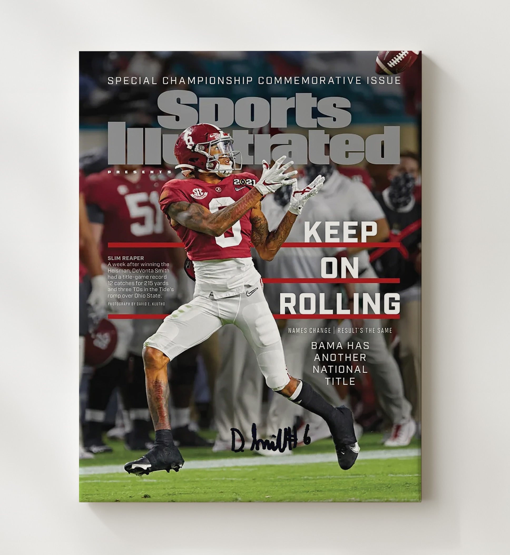 Alabama Football - DeVonta Smith Champs - Slim Reaper Shines 8x10 Canvas college football wall art