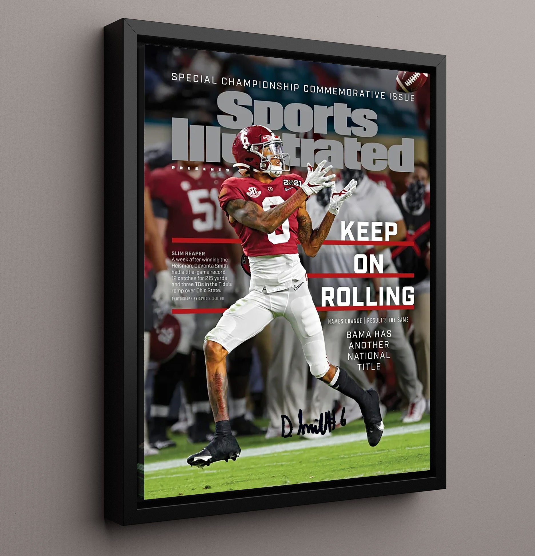 Alabama Football - DeVonta Smith Champs - Slim Reaper Shines 8x10 Framed Canvas college football wall art