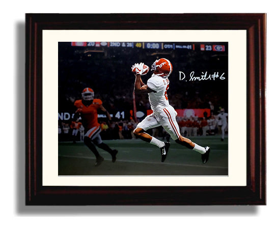 Alabama Football DeVonta Smith Game Winning Deep Catch 2nd and 26 College Football Wall Art 8x10 Beveled Frame wall art print – College Football decor