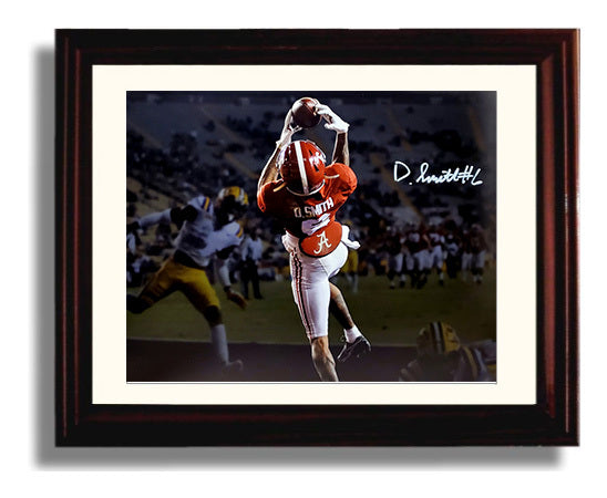 Alabama Football DeVonta Smith Heisman Season Touchdown Catch College Football Wall Art 8x10 Beveled Frame wall art print – College Football decor