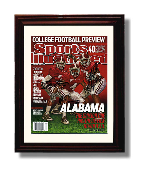 Alabama Football Defensive Trio Elite Stance 2010 SI Cover College Football Wall Art 8x10 Beveled Frame wall art print – College Football decor