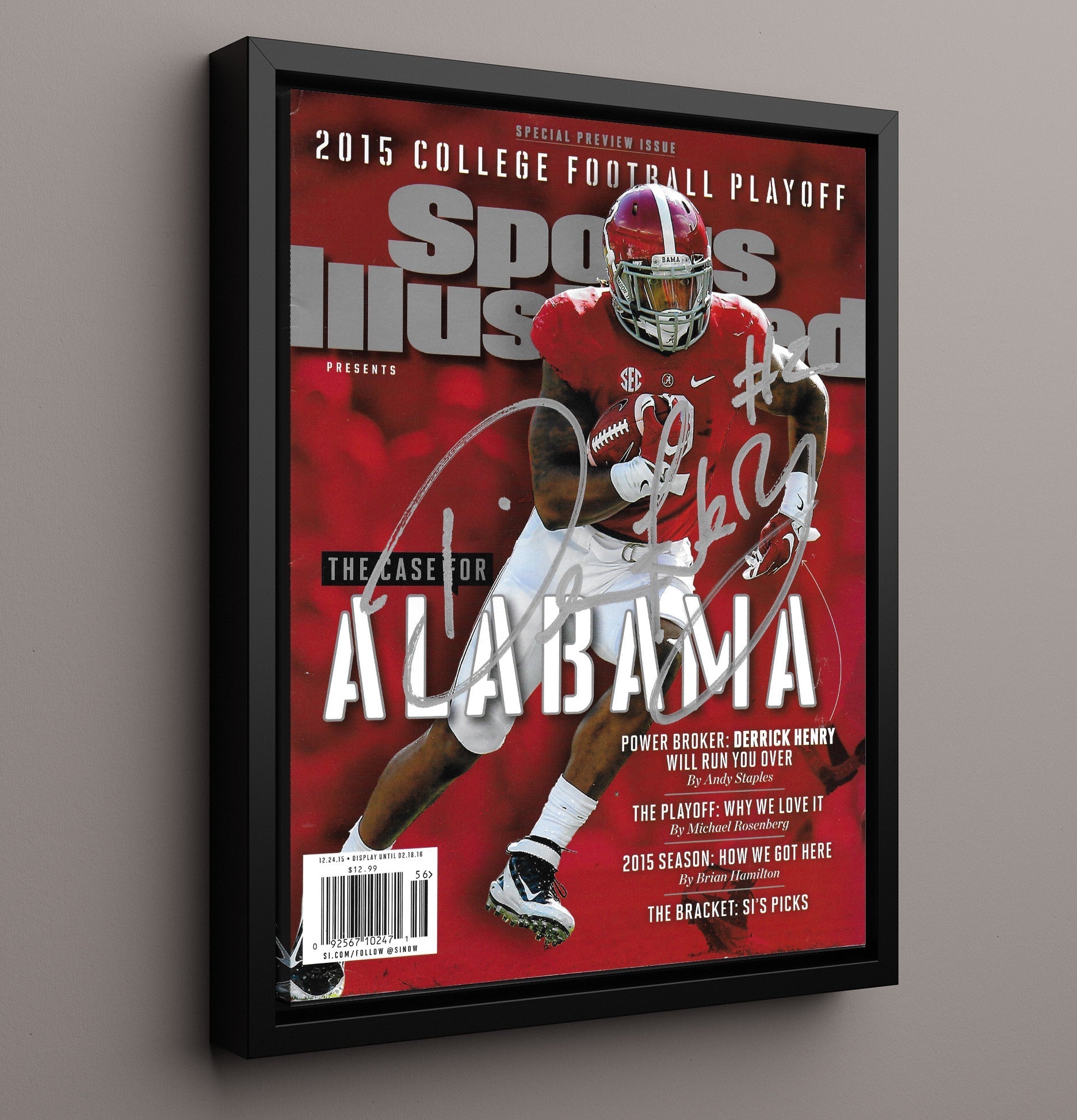 Alabama Football - Derrick Henry Case for Bama - Heisman Freight 8x10 Framed Canvas college football wall art