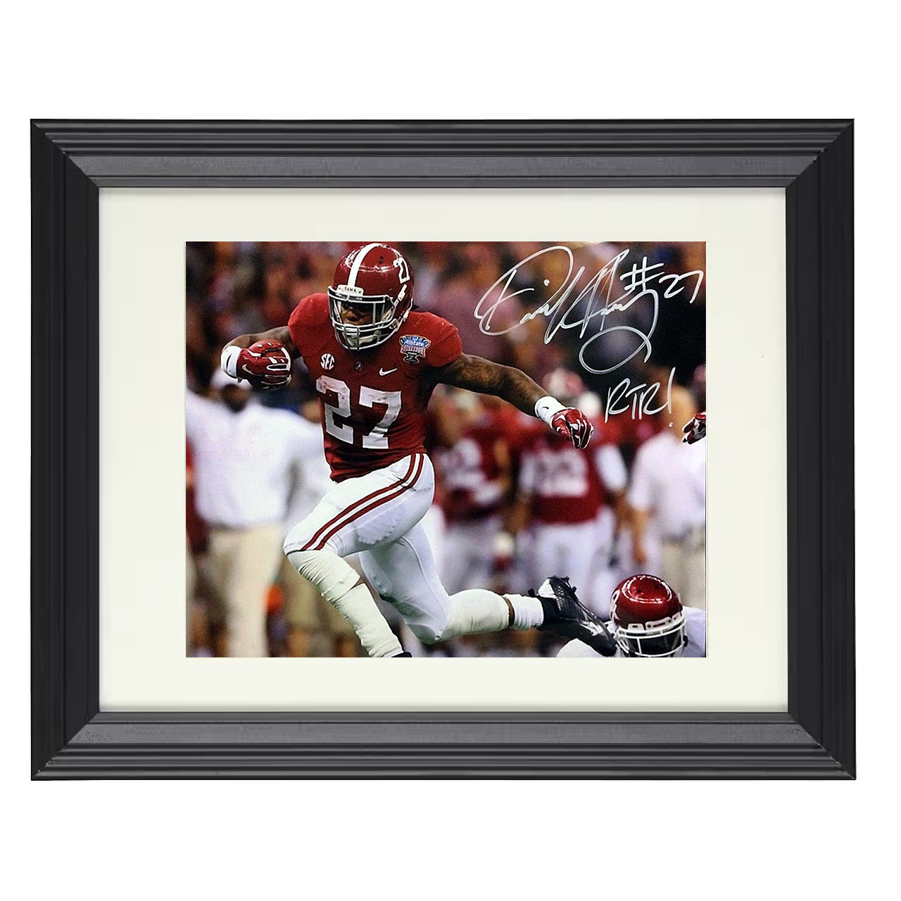 Alabama Football Derrick Henry Run Through Traffic RTR 8x10 black beveled frame college football wall art