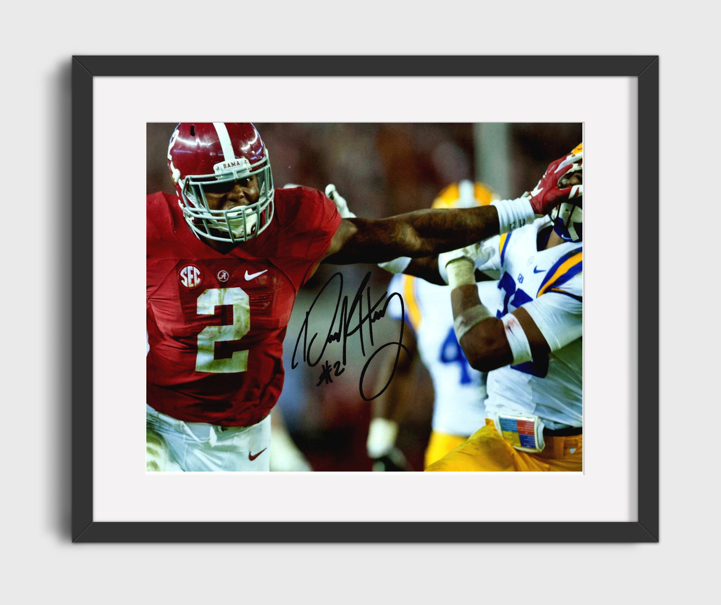 Alabama Football Derrick Henry Stiff Arm Power Run College Football Wall Art 16x20 Gallery Frame wall art print – College Football decor