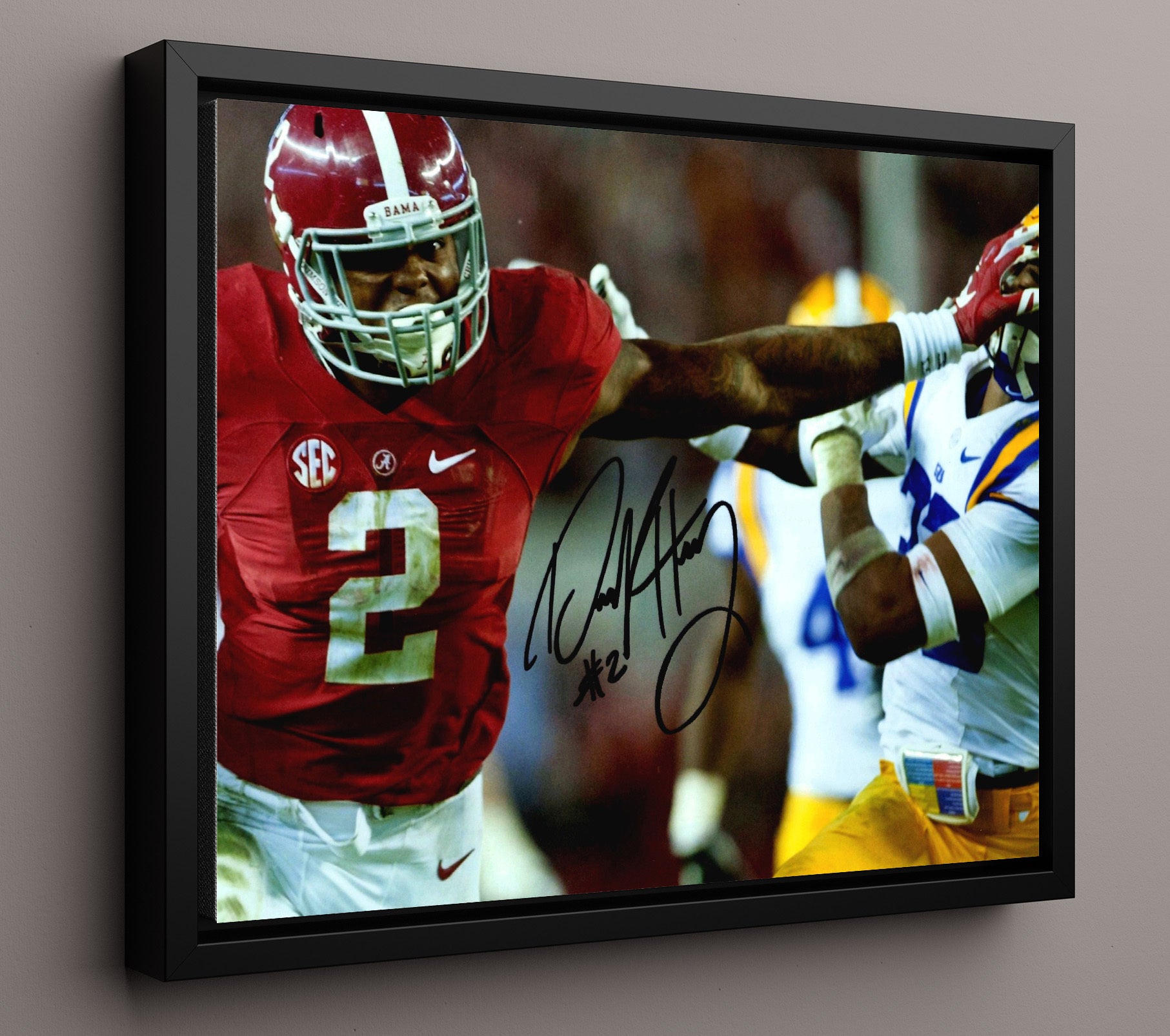 Alabama Football - Derrick Henry Stiff Arm Power Run 8x10 Framed Canvas college football wall art
