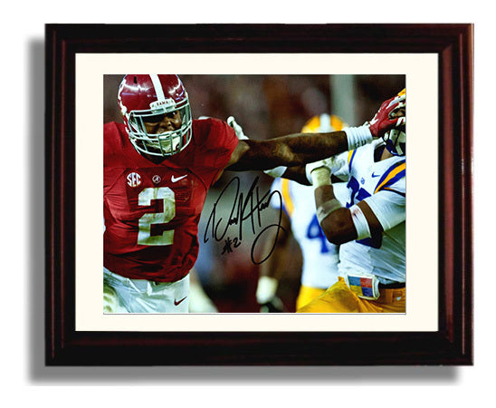 Alabama Football Derrick Henry Stiff Arm Power Run College Football Wall Art 8x10 Beveled Frame wall art print – College Football decor