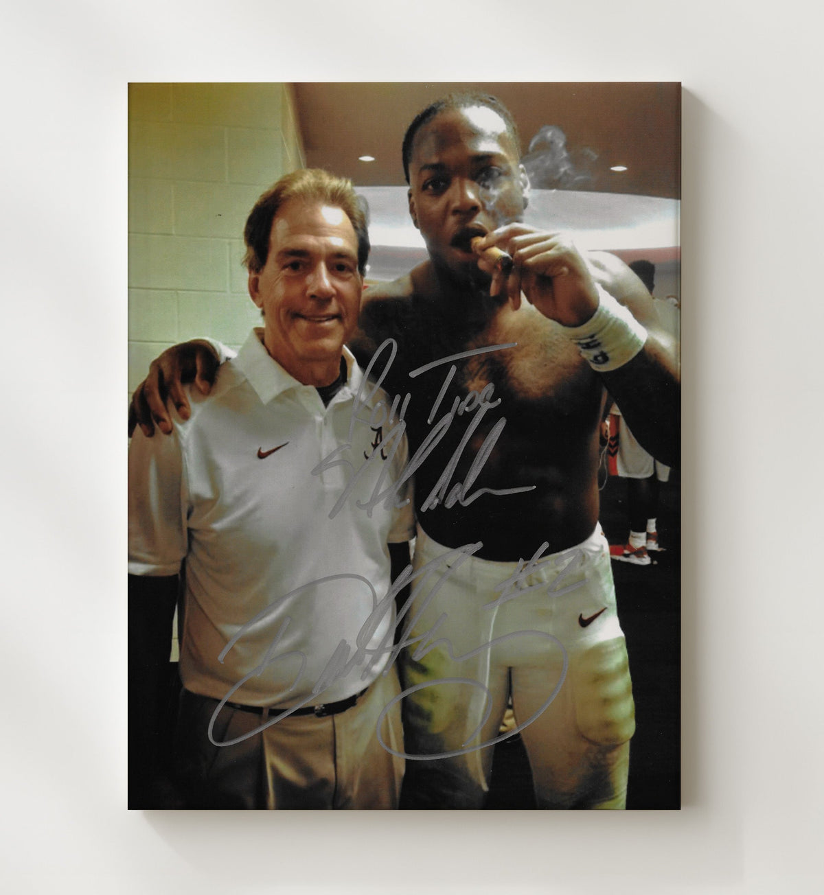 Alabama Football - Derrick Henry and Nick Saban - Victory Smoke 8x10 Canvas college football wall art