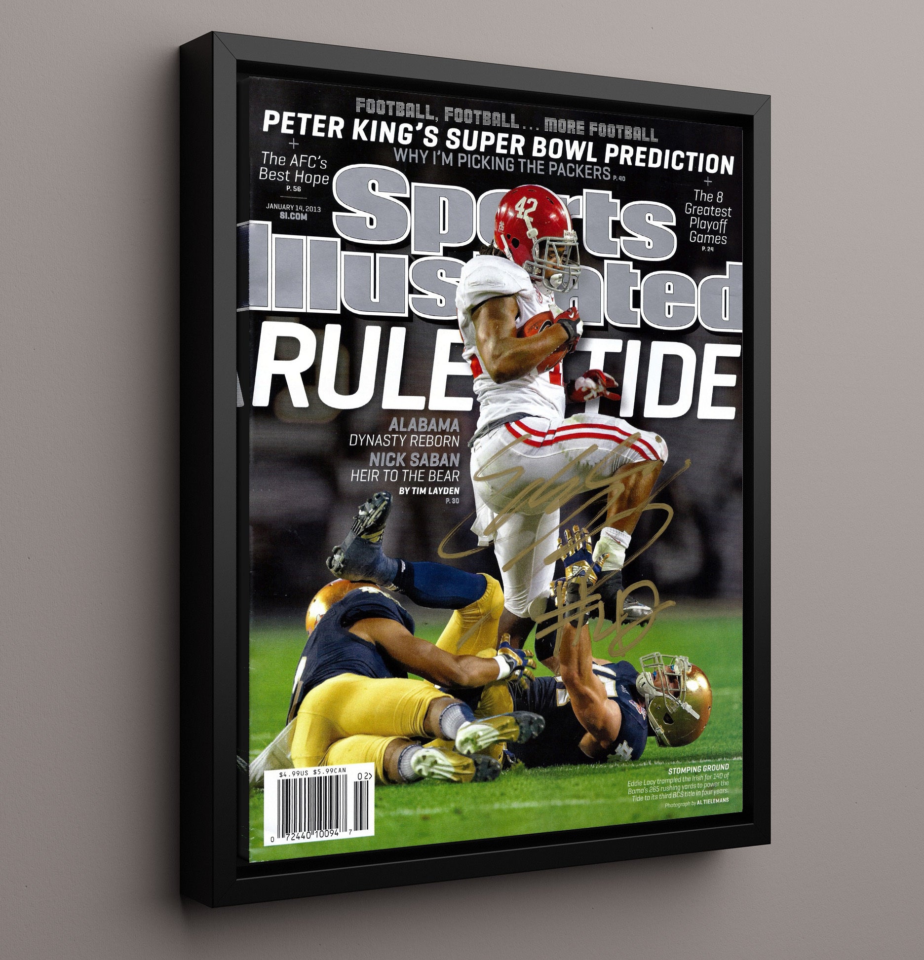 Alabama Football - Eddie Lacy Rule Tide - Power Back Glory 8x10 Framed Canvas college football wall art