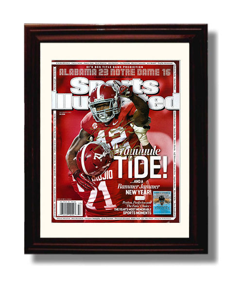 Alabama Football Eddie Lacy Yule Tide Power Run 2012 SI Cover College Football Wall Art 8x10 Beveled Frame wall art print – College Football decor