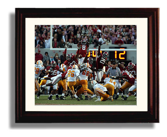 Alabama Football Field Goal Block College Football Wall Art 8x10 Beveled Frame wall art print – College Football decor