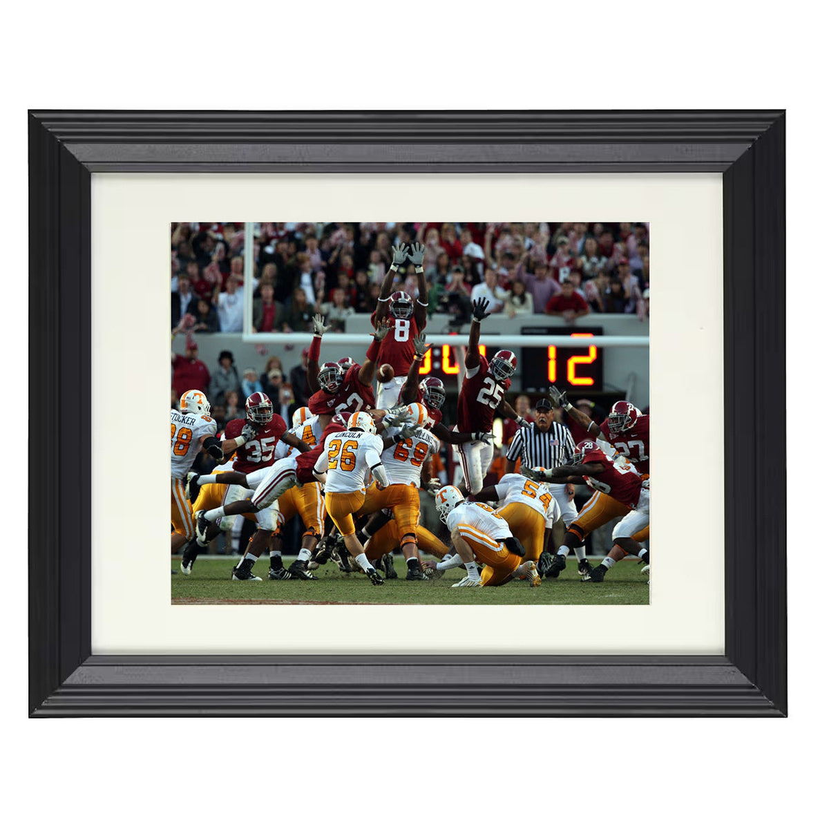 Alabama Football - Field Goal Block 8x10 Beveled Frame college football wall art