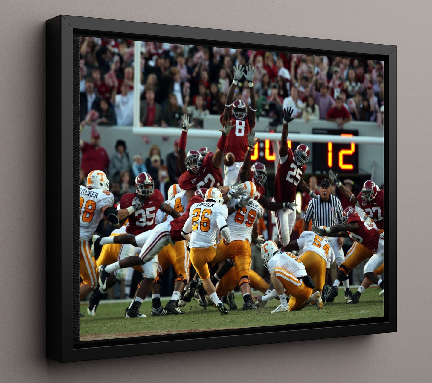 Alabama Football - Field Goal Block 8x10 Framed Canvas college football wall art