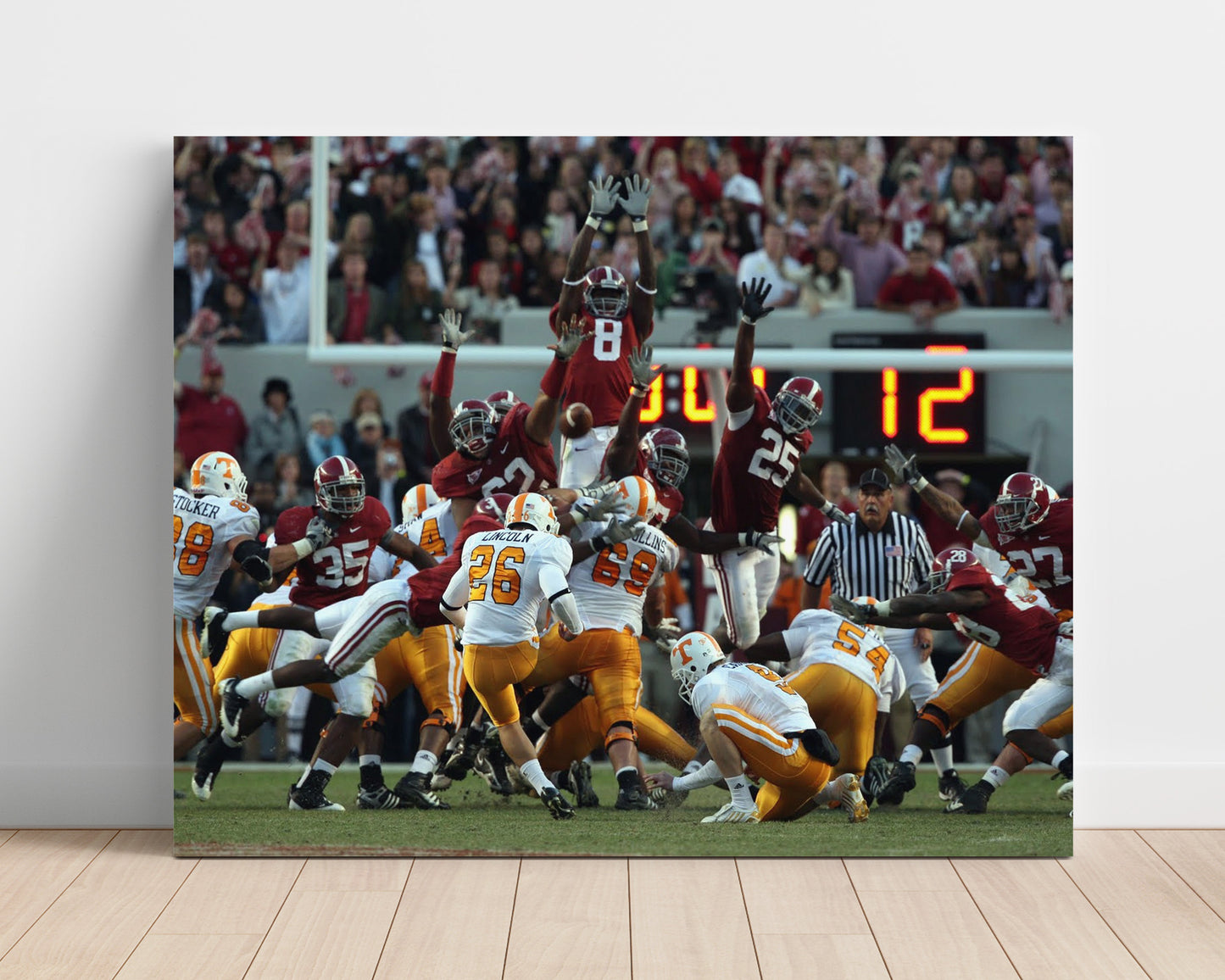 Alabama Football Field Goal Block College Football Wall Art 16x20 Unframed Print wall art print – College Football decor