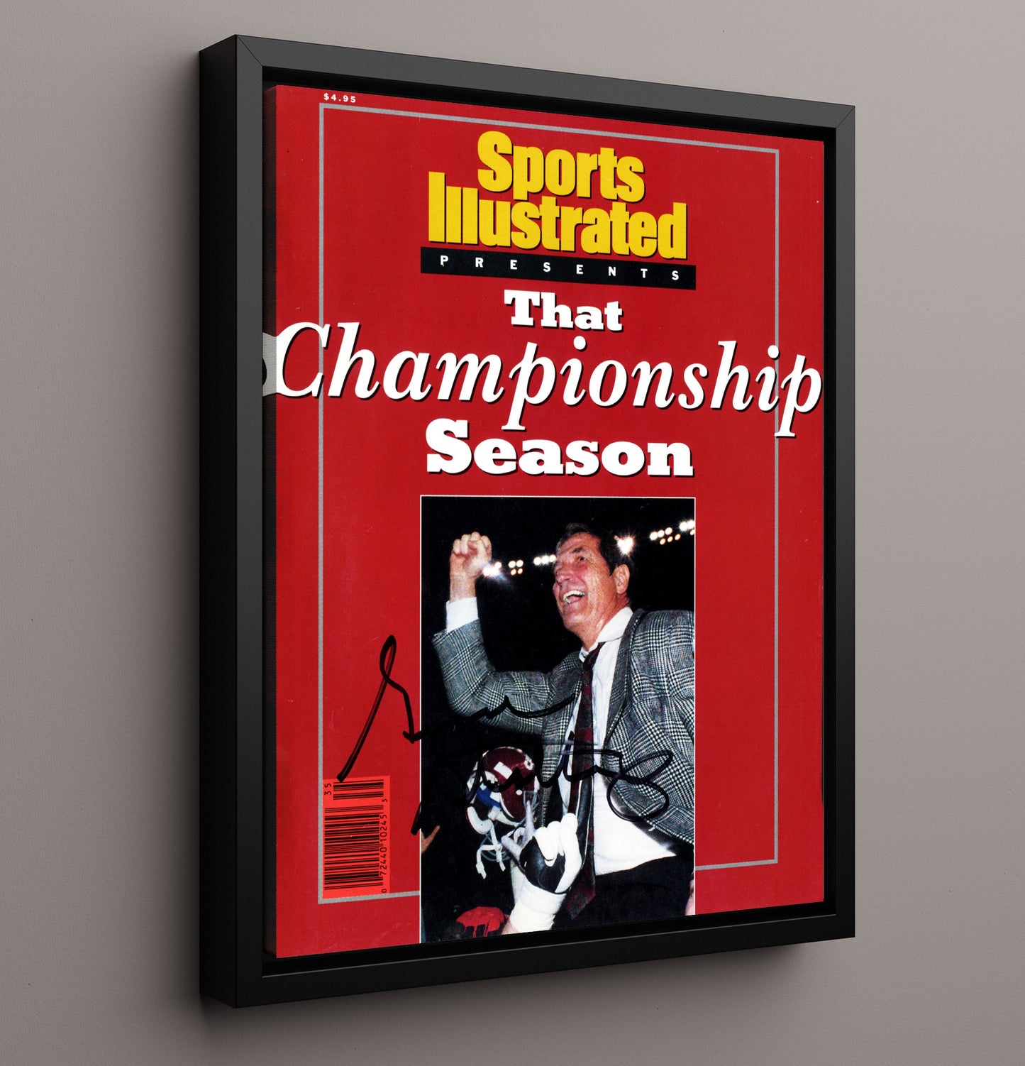 Alabama Football Gene Stallings That Championship Season College Football Wall Art 16x20 Framed Canvas wall art print – College Football decor