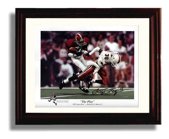 Alabama Football George Teague Interception Return The Play College Football Wall Art 8x10 Beveled Frame wall art print – College Football decor