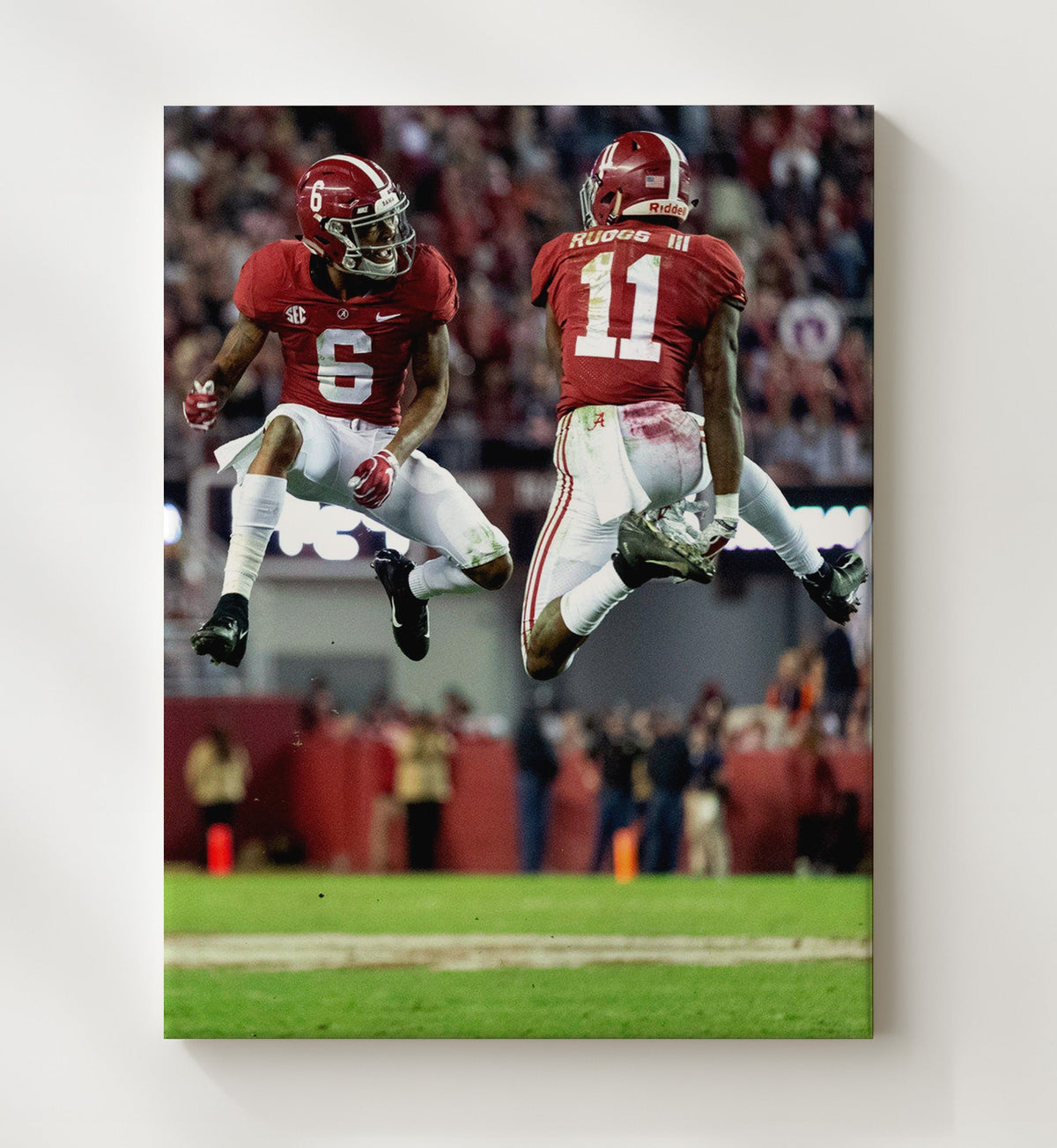 Alabama Football - Henry Ruggs and DeVonta Smith Midair Celebration 8x10 Canvas college football wall art