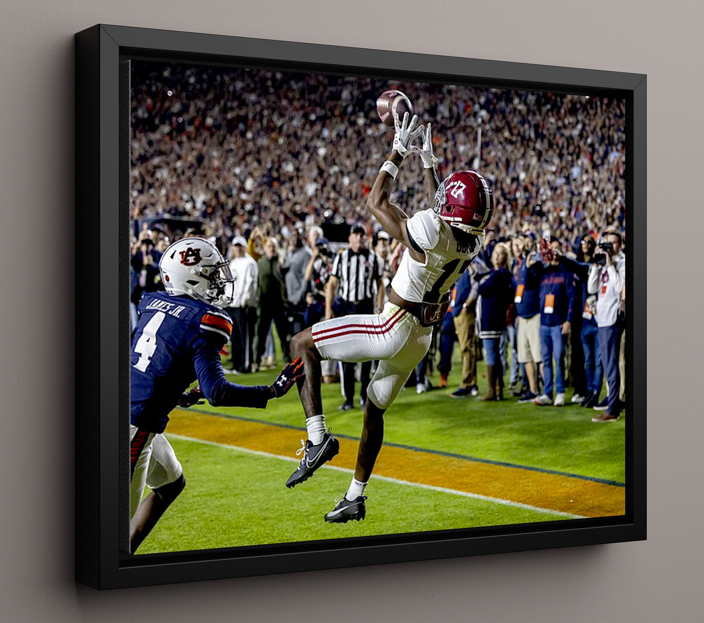 Alabama Football - Isaiah Bond Game Winning TD Iron Bowl 8x10 Framed Canvas college football wall art