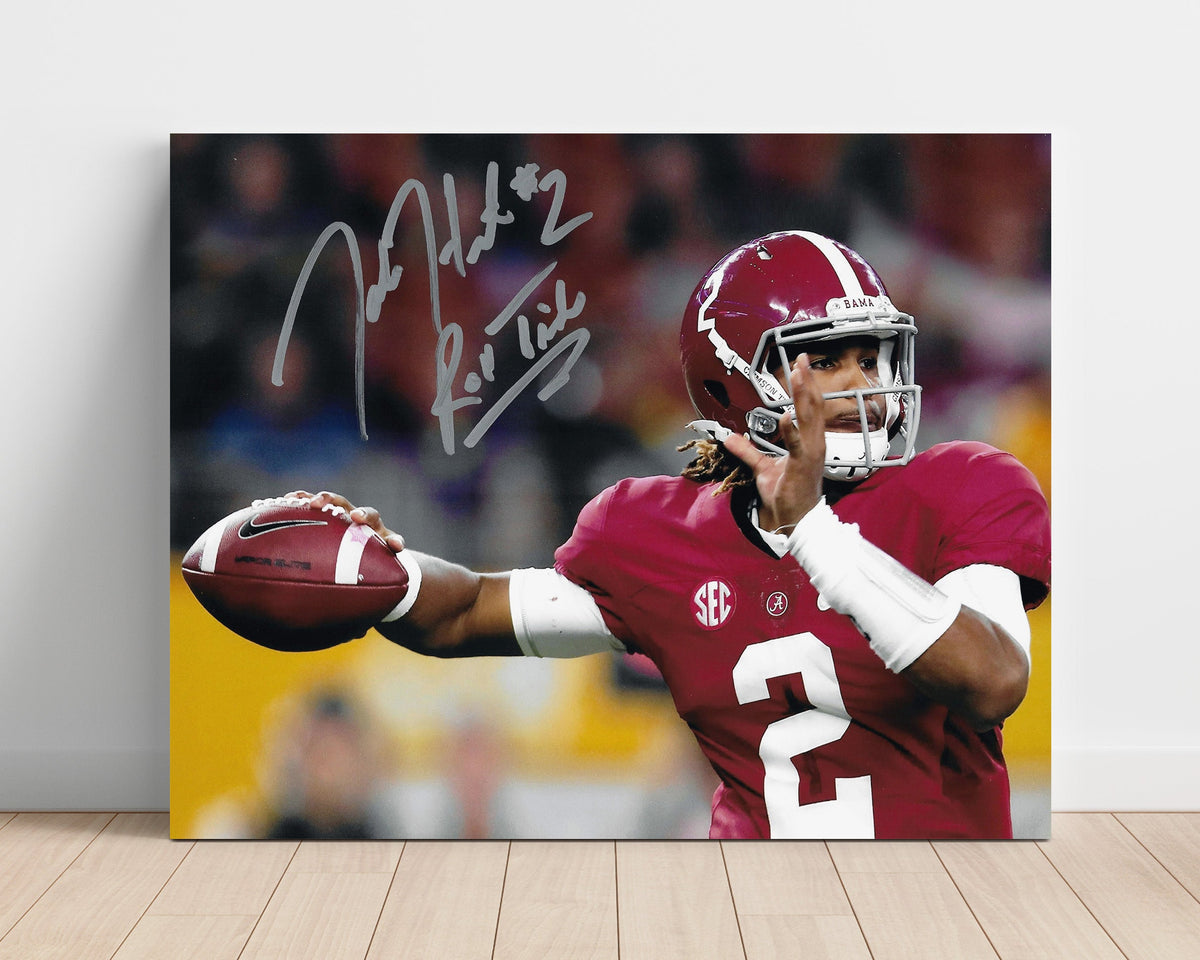 Alabama Football - Jalen Hurts Dropback Pass Commanding Pocket 8x10 Unframed Print college football wall art