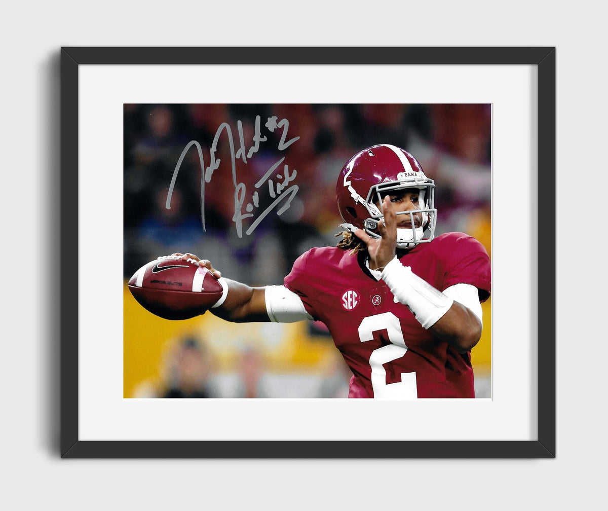 Alabama Football - Jalen Hurts Dropback Pass Commanding Pocket 8x10 Gallery Frame college football wall art