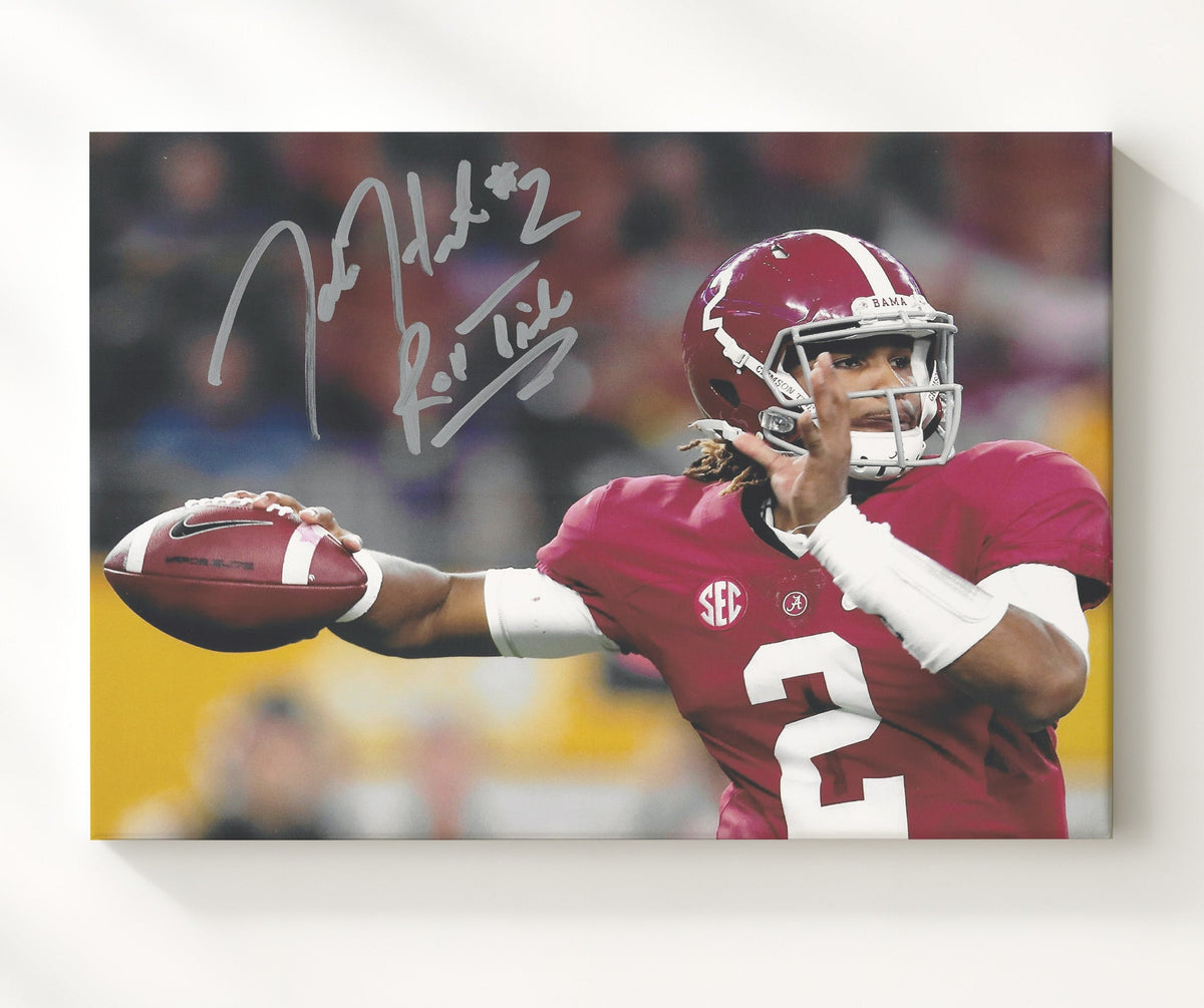 Alabama Football - Jalen Hurts Dropback Pass Commanding Pocket 8x10 Canvas college football wall art