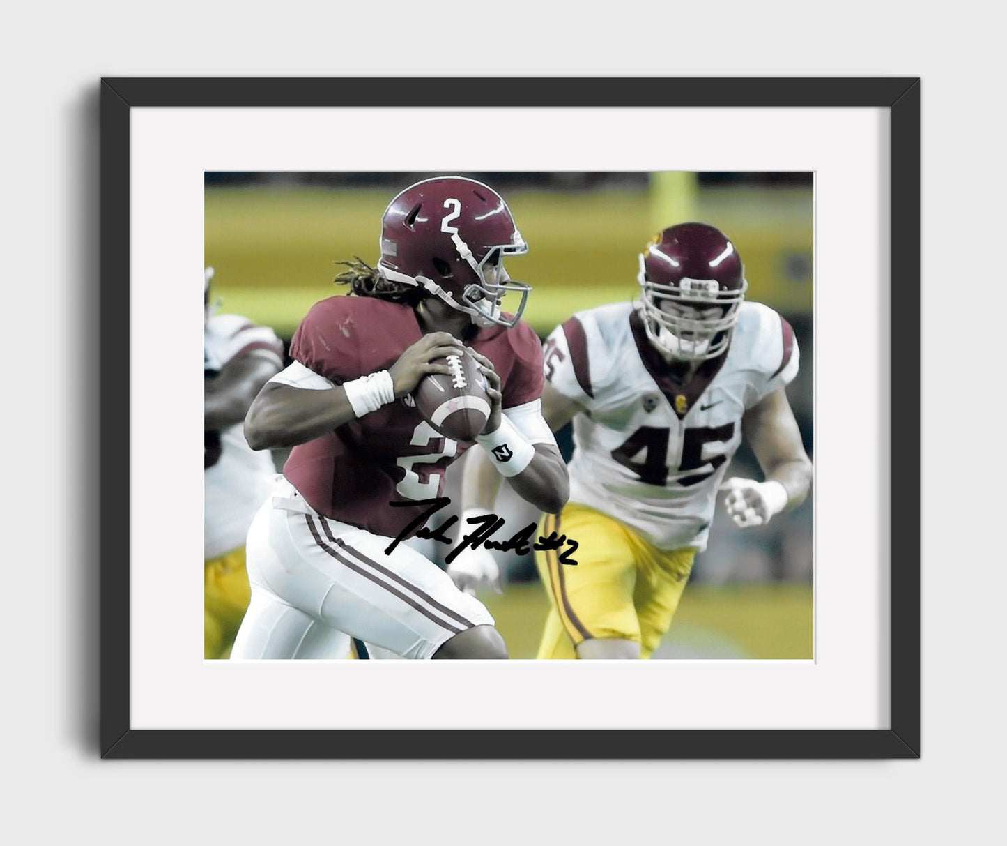 Alabama Football - Jalen Hurts Rollout Pass vs USC 8x10 Gallery Frame college football wall art