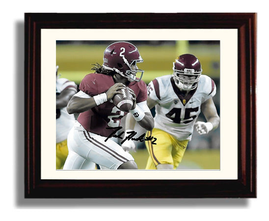 Alabama Football - Jalen Hurts Rollout Pass vs USC 8x10 Beveled Frame college football wall art
