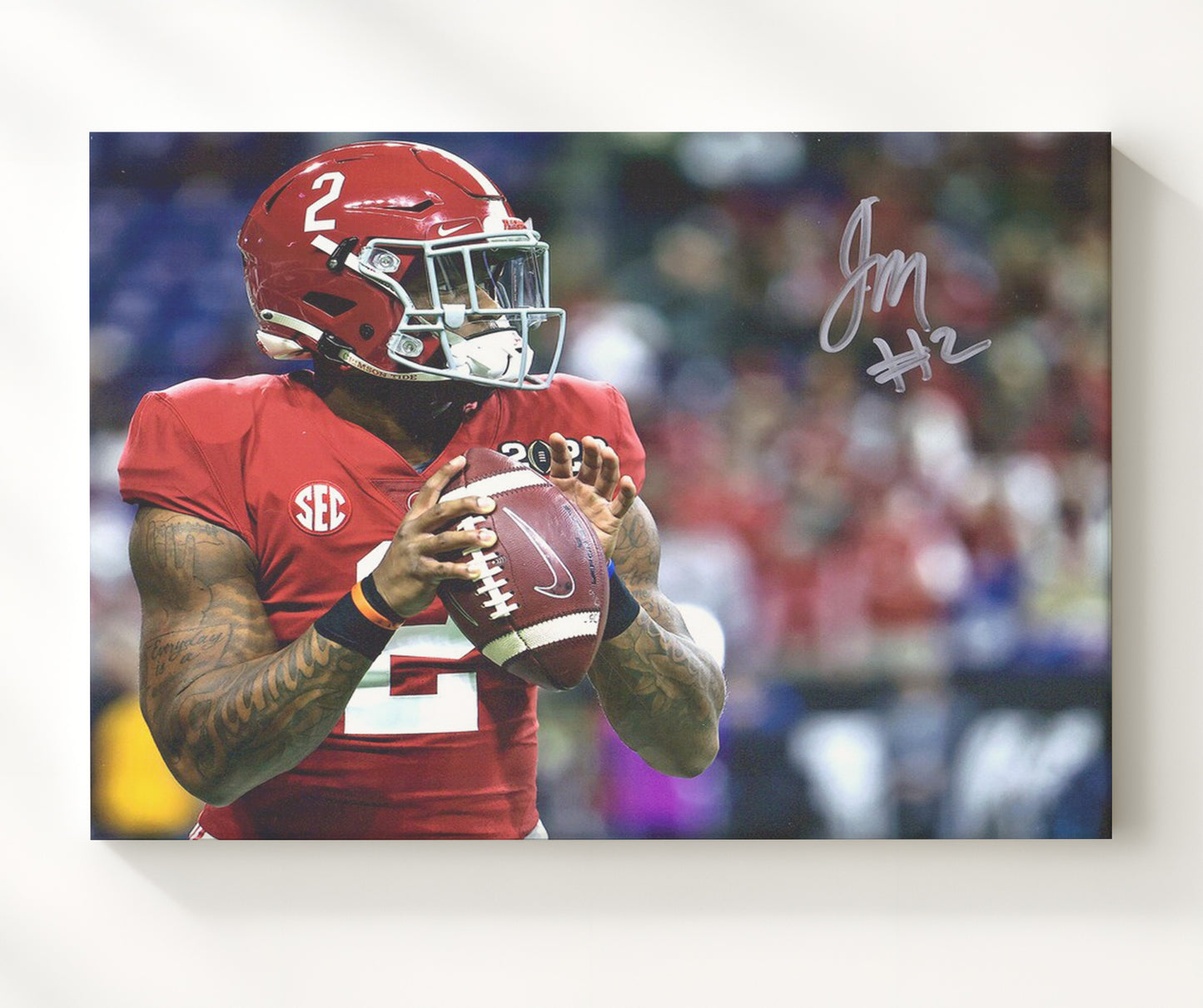 Alabama Football - Jalen Milroe Pocket Setup Passing Motion 8x10 Canvas college football wall art