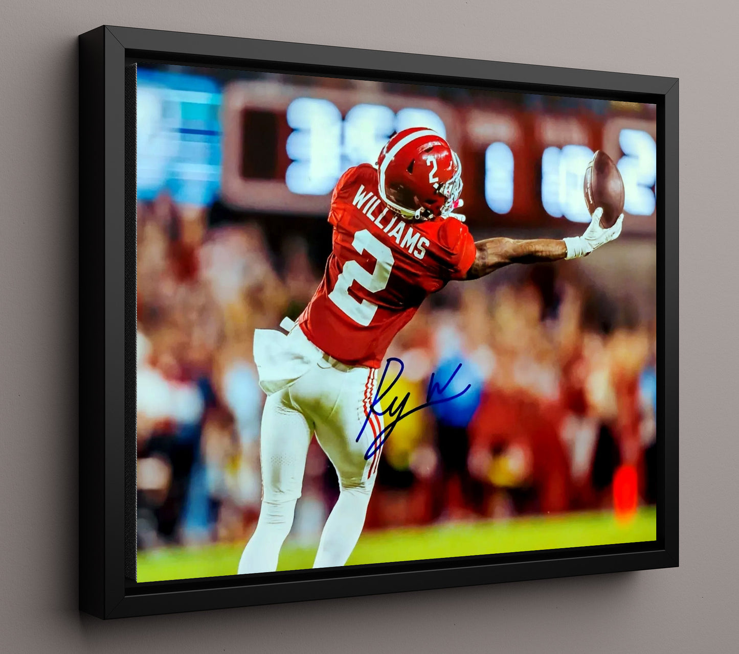 Alabama Football - Jameson Williams One Handed Reception Extension 8x10 Framed Canvas college football wall art