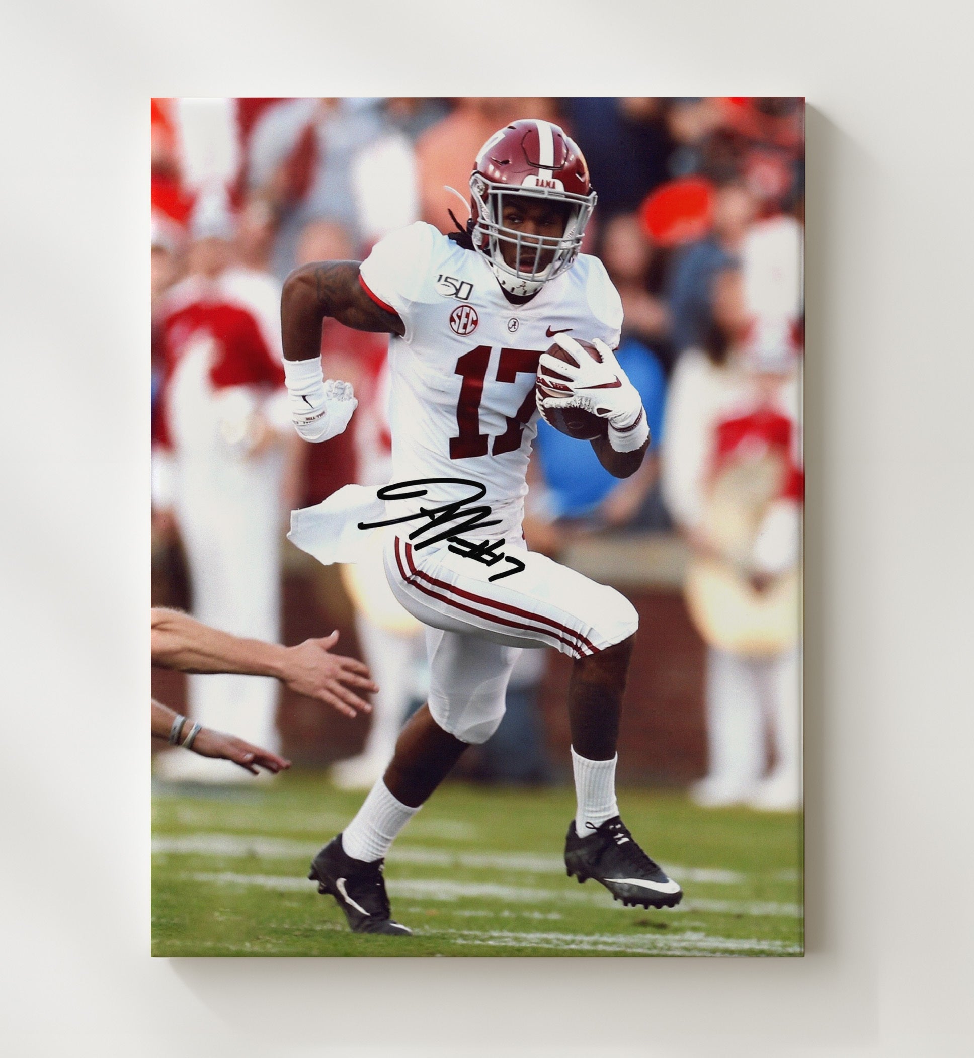 Alabama Football - Jaylen Waddle - Speeding Tide 8x10 Canvas college football wall art