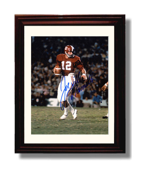 Alabama Football Joe Namath Broadway Joe Beginnings College Football Wall Art 8x10 Beveled Frame wall art print – College Football decor