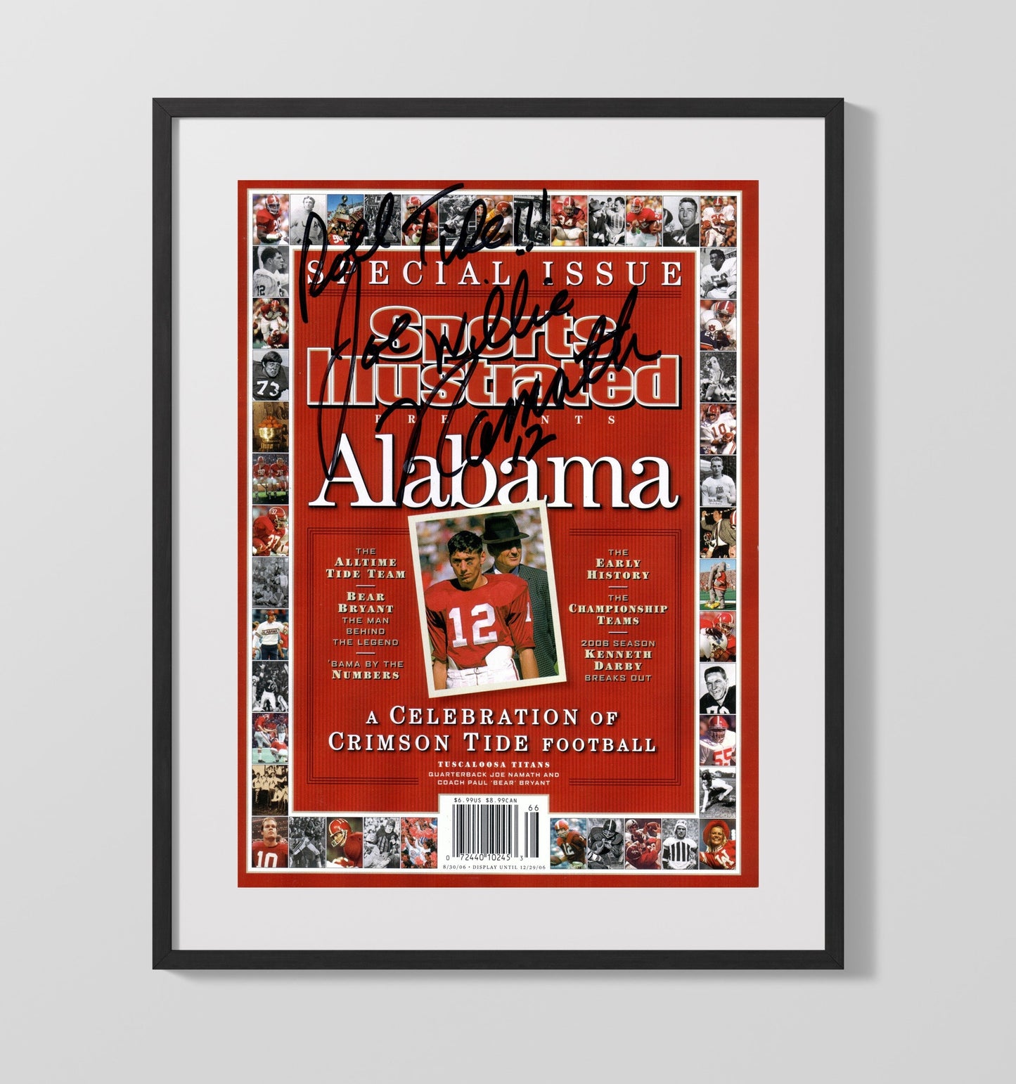 Alabama Football - Joe Namath - Crimson Tide Legend 8x10 Gallery Frame college football wall art