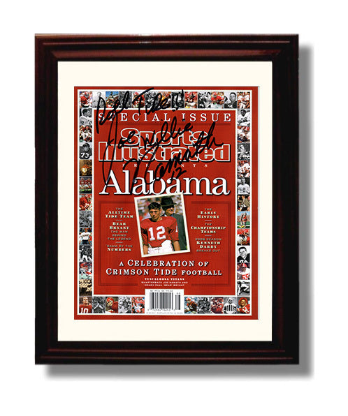 Alabama Football Joe Namath Crimson Tide Legend College Football Wall Art 8x10 Beveled Frame wall art print – College Football decor