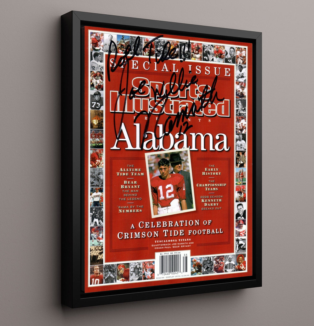Alabama Football - Joe Namath - Crimson Tide Legend 8x10 Framed Canvas college football wall art