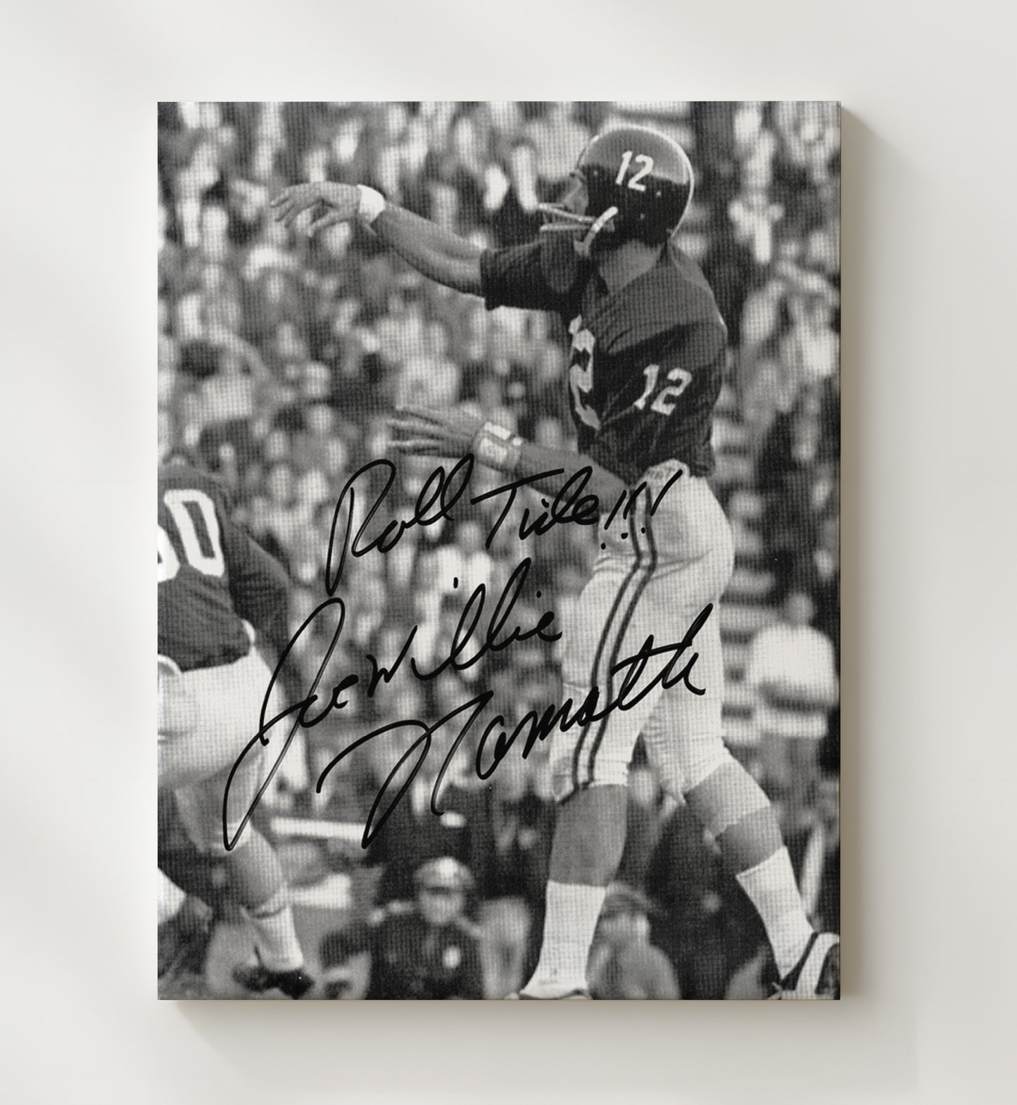 Alabama Football Joe Namath Roll Tide Passing Motion College Football Wall Art 20x24 Canvas wall art print – College Football decor