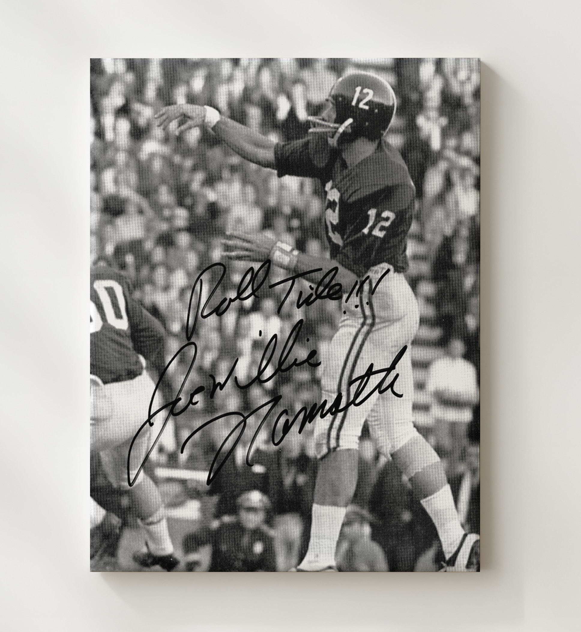 Alabama Football Joe Namath Roll Tide Passing Motion College Football Wall Art 20x24 Canvas wall art print – College Football decor